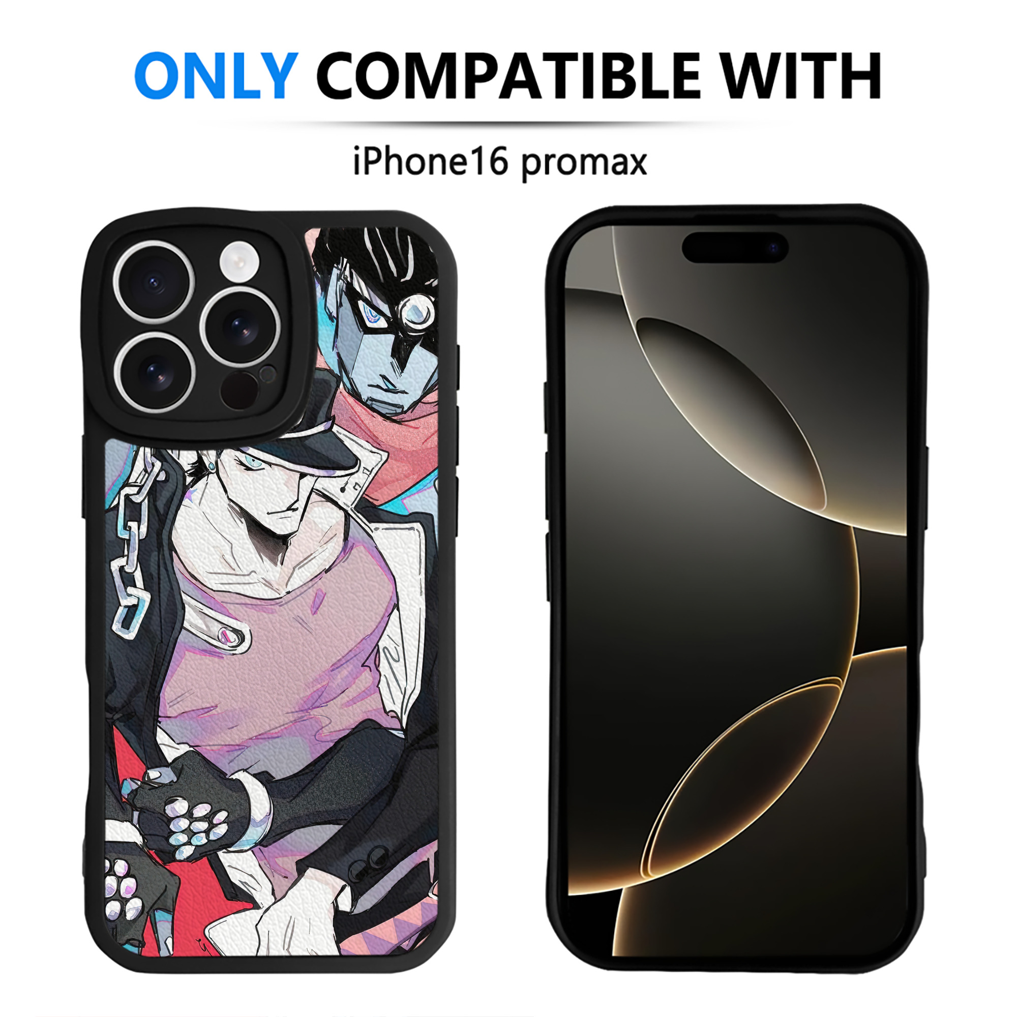 （画像用） ジョジョの奇妙な冒険 JoJo's Bizarre Adventure 【iPhone 16シリーズ対応】シリコンスマホケース（レザー調） 材質：シリコン